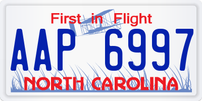 NC license plate AAP6997