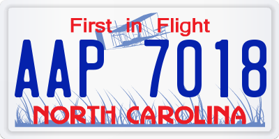 NC license plate AAP7018