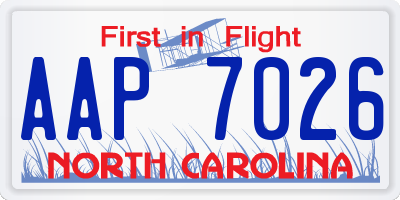 NC license plate AAP7026