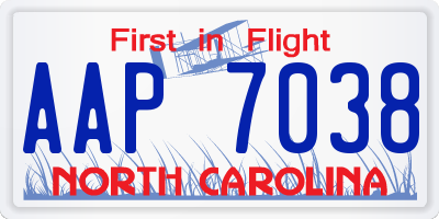 NC license plate AAP7038