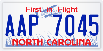 NC license plate AAP7045