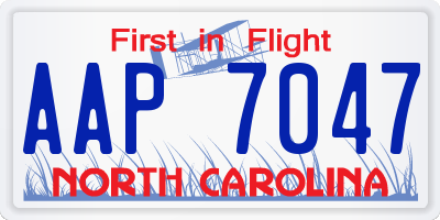 NC license plate AAP7047