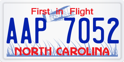 NC license plate AAP7052