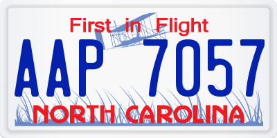 NC license plate AAP7057