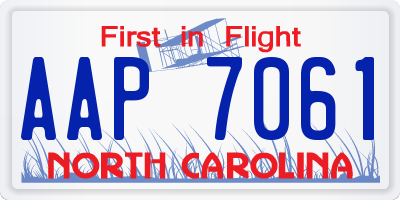 NC license plate AAP7061
