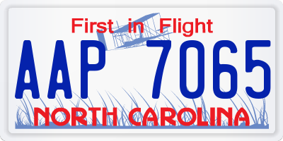 NC license plate AAP7065