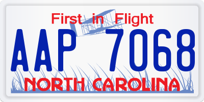 NC license plate AAP7068