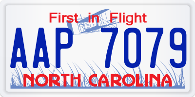 NC license plate AAP7079
