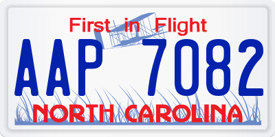 NC license plate AAP7082