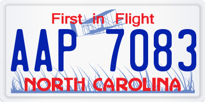 NC license plate AAP7083