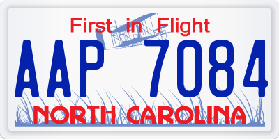 NC license plate AAP7084