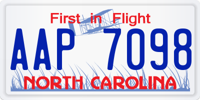 NC license plate AAP7098
