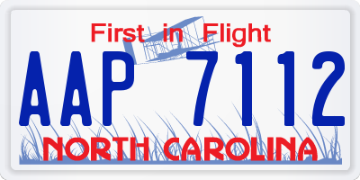 NC license plate AAP7112