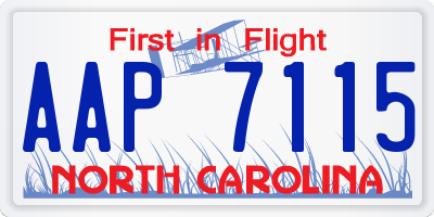 NC license plate AAP7115