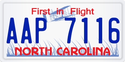 NC license plate AAP7116
