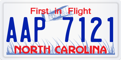 NC license plate AAP7121