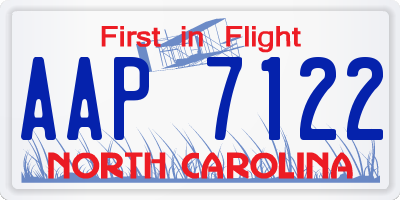 NC license plate AAP7122