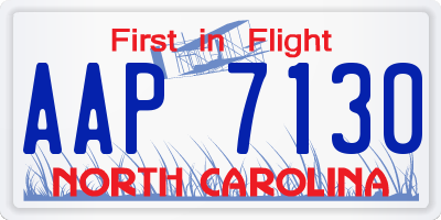 NC license plate AAP7130
