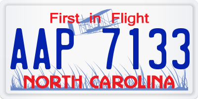 NC license plate AAP7133