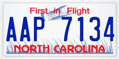 NC license plate AAP7134