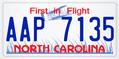 NC license plate AAP7135