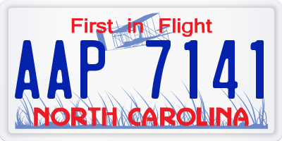 NC license plate AAP7141