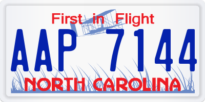 NC license plate AAP7144
