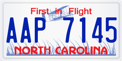NC license plate AAP7145