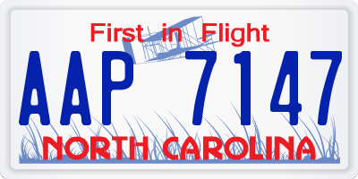 NC license plate AAP7147