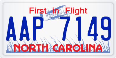 NC license plate AAP7149