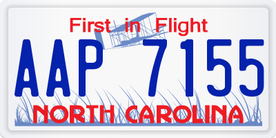 NC license plate AAP7155