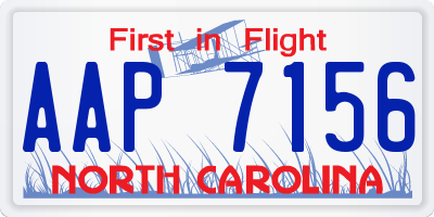 NC license plate AAP7156