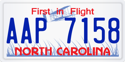 NC license plate AAP7158