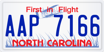NC license plate AAP7166