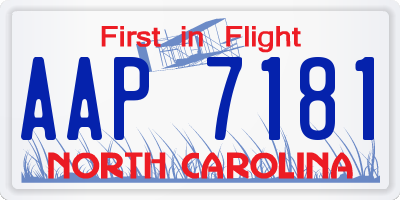 NC license plate AAP7181