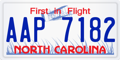 NC license plate AAP7182