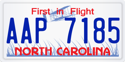 NC license plate AAP7185