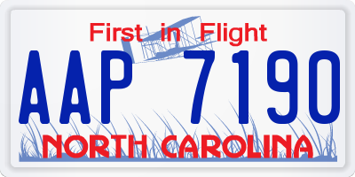 NC license plate AAP7190