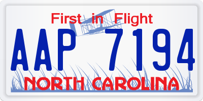 NC license plate AAP7194