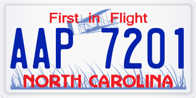 NC license plate AAP7201