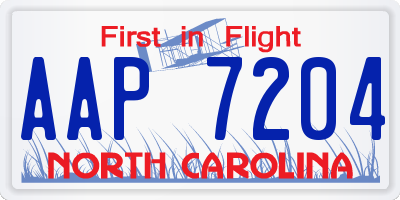 NC license plate AAP7204