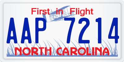 NC license plate AAP7214