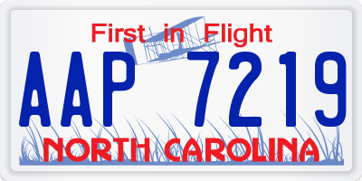 NC license plate AAP7219
