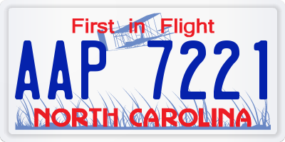 NC license plate AAP7221