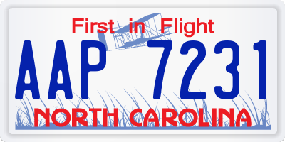 NC license plate AAP7231