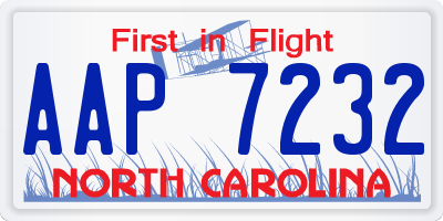 NC license plate AAP7232