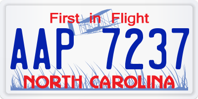 NC license plate AAP7237