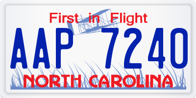 NC license plate AAP7240