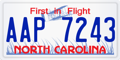 NC license plate AAP7243