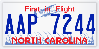 NC license plate AAP7244